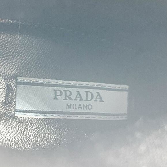 Prada Black Square Toe Logo Block Heel Nylon Ankle Sock Boot Bootie size IT 40 - Picture 15 of 15